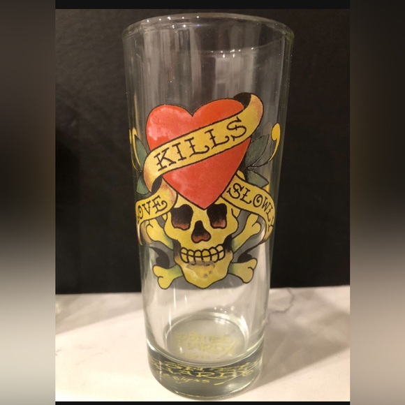 VINTAGE SET OF DON ED HARDY 12 oz BEVERAGE GLASSES - Picture 2 of 5